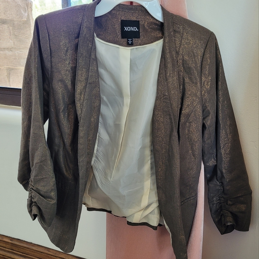 Bronze Blazer 3/4 sleeve- XOXO M